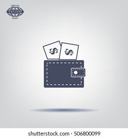 Wallet with dollars icon