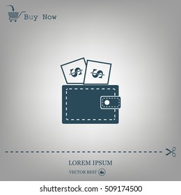 Wallet with dollars icon