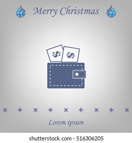 Wallet with dollars icon