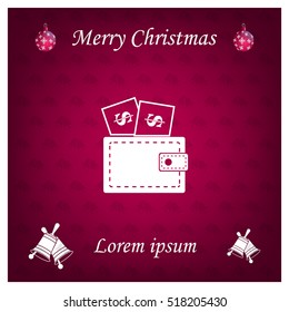Wallet with dollars icon