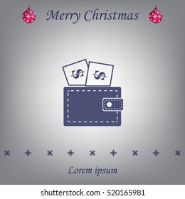 Wallet with dollars icon