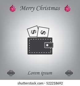 Wallet with dollars icon