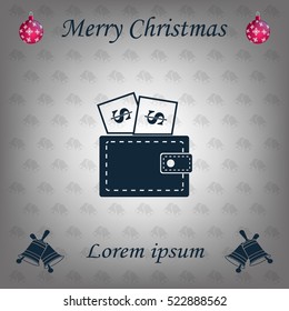 Wallet with dollars icon