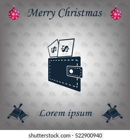 Wallet with dollars icon