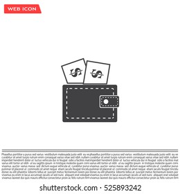 Wallet with dollars icon