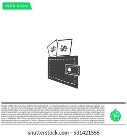 Wallet with dollars icon