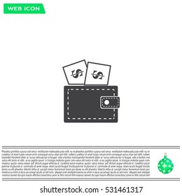 Wallet with dollars icon