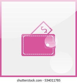 Wallet with dollars icon