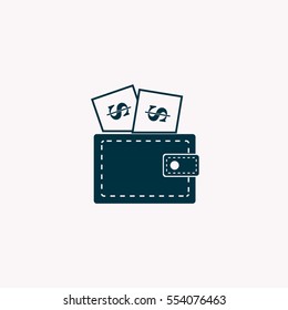 Wallet with dollars icon