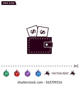 Wallet with dollars icon
