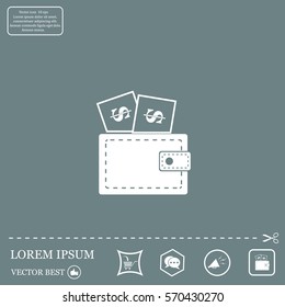 Wallet with dollars icon