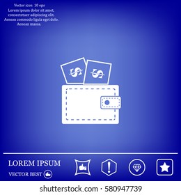 Wallet with dollars icon