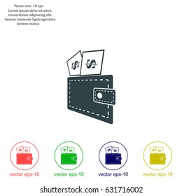 Wallet with dollars icon