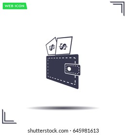 Wallet with dollars icon