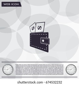 Wallet with dollars icon