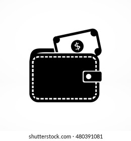 Wallet with dollars icon, vector best flat icon, EPS