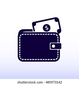 Wallet with dollars icon, vector best flat icon, EPS