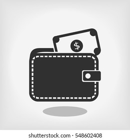 Wallet with dollars icon, vector best flat icon, EPS