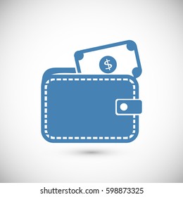 Wallet with dollars icon, vector best flat icon, EPS