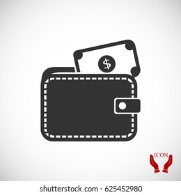 Wallet with dollars icon, vector best flat icon, EPS