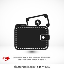 Wallet with dollars icon, vector best flat icon, EPS