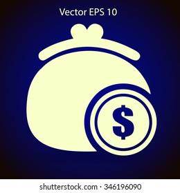 Wallet with dollars vector illustration
