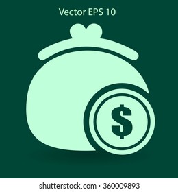 Wallet with dollars vector illustration
