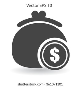 Wallet with dollars vector illustration