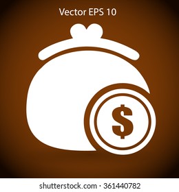 Wallet with dollars vector illustration