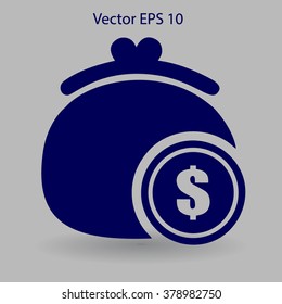 Wallet with dollars vector illustration