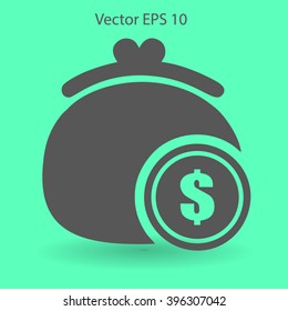 Wallet with dollars vector illustration