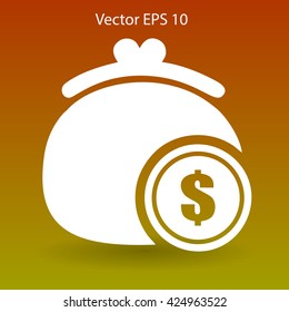 Wallet with dollars vector illustration