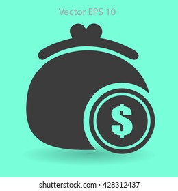 Wallet with dollars vector illustration