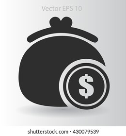 Wallet with dollars vector illustration