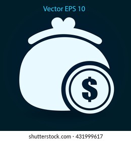 Wallet with dollars vector illustration