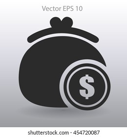 Wallet with dollars vector illustration