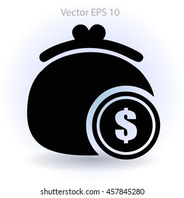 Wallet with dollars vector illustration