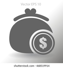 Wallet with dollars vector illustration