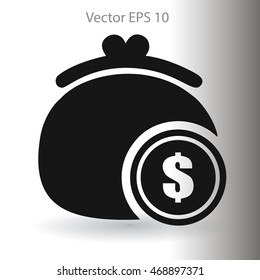 Wallet with dollars vector illustration