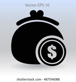 Wallet with dollars vector illustration