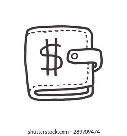wallet doodle drawing