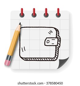 wallet doodle drawing