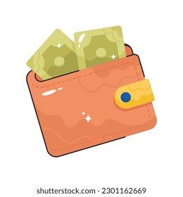 Wallet doodle filled outline vector icon. EPS 10 file