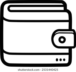 Icono e ilustración de Vector doodle de billetera