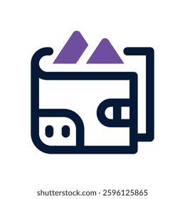 wallet dual tone icon. Sleek and modern vector icon for websites, mobile apps, marketing materials, and corporate design. Fully scalable and ready to use.
