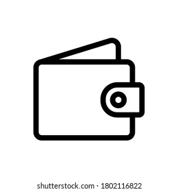 Vector de contorno de icono de cartera (E Commerce). aislado en fondo blanco