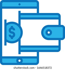 Wallet - Ecommerce icon set. High quality blue vector illustration for website and mobile application.