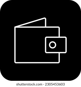 Wallet E-Commers icon with black filled line style. money, payment, cash, dollar, financial, card, credit. Vector illustration