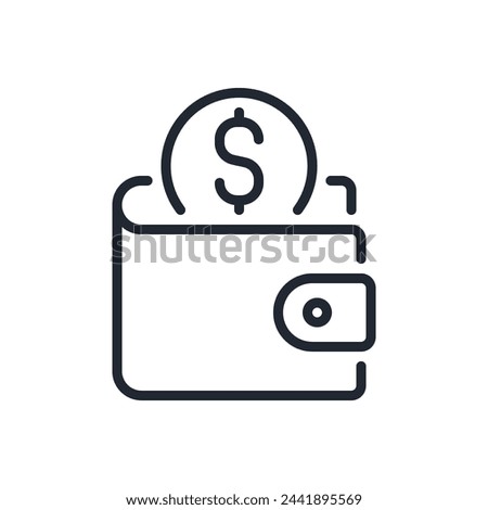 Wallet editable stroke outline icon isolated on white background flat vector illustration. Pixel perfect. 64 x 64