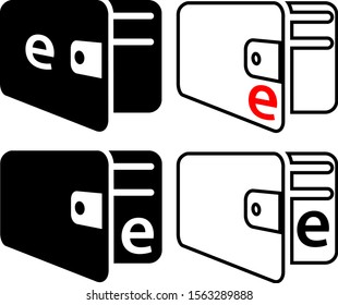 Ilustración de vectores de iconos electrónicos de cartera
